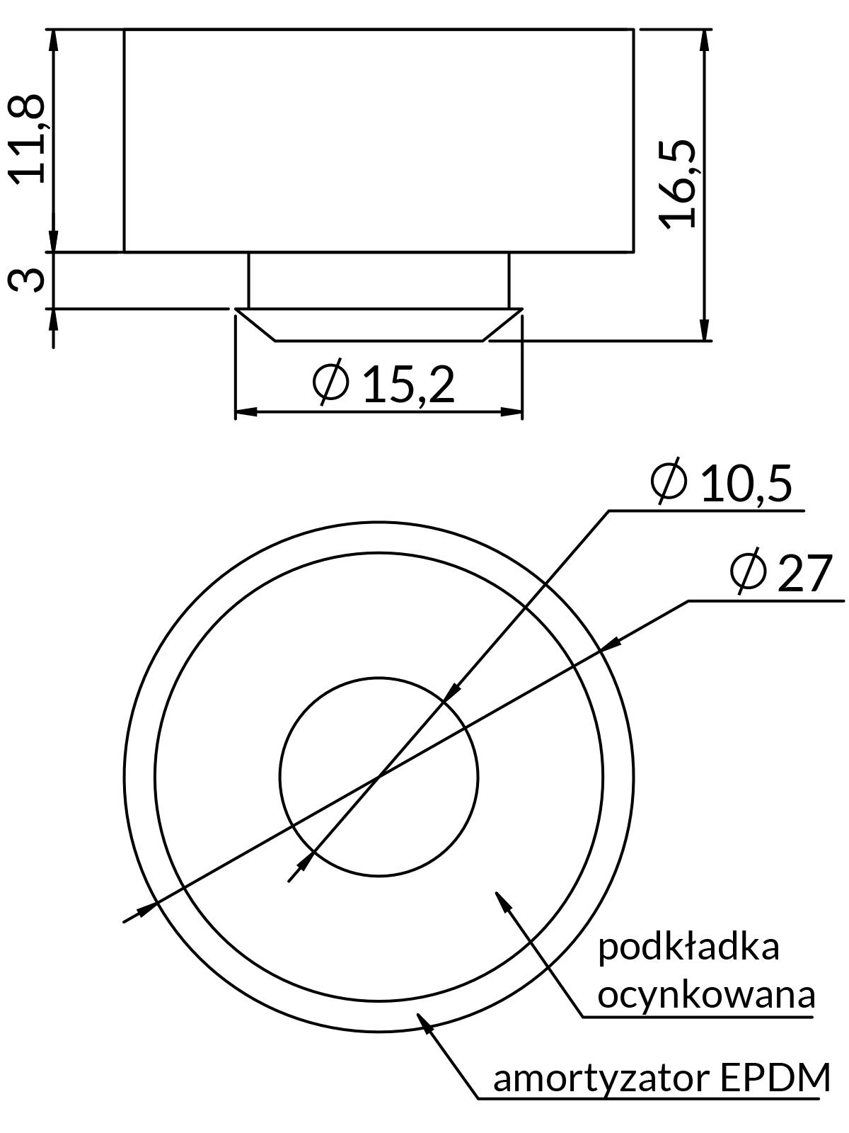 Amortyzator EPDM AM-10 (50szt/opak)