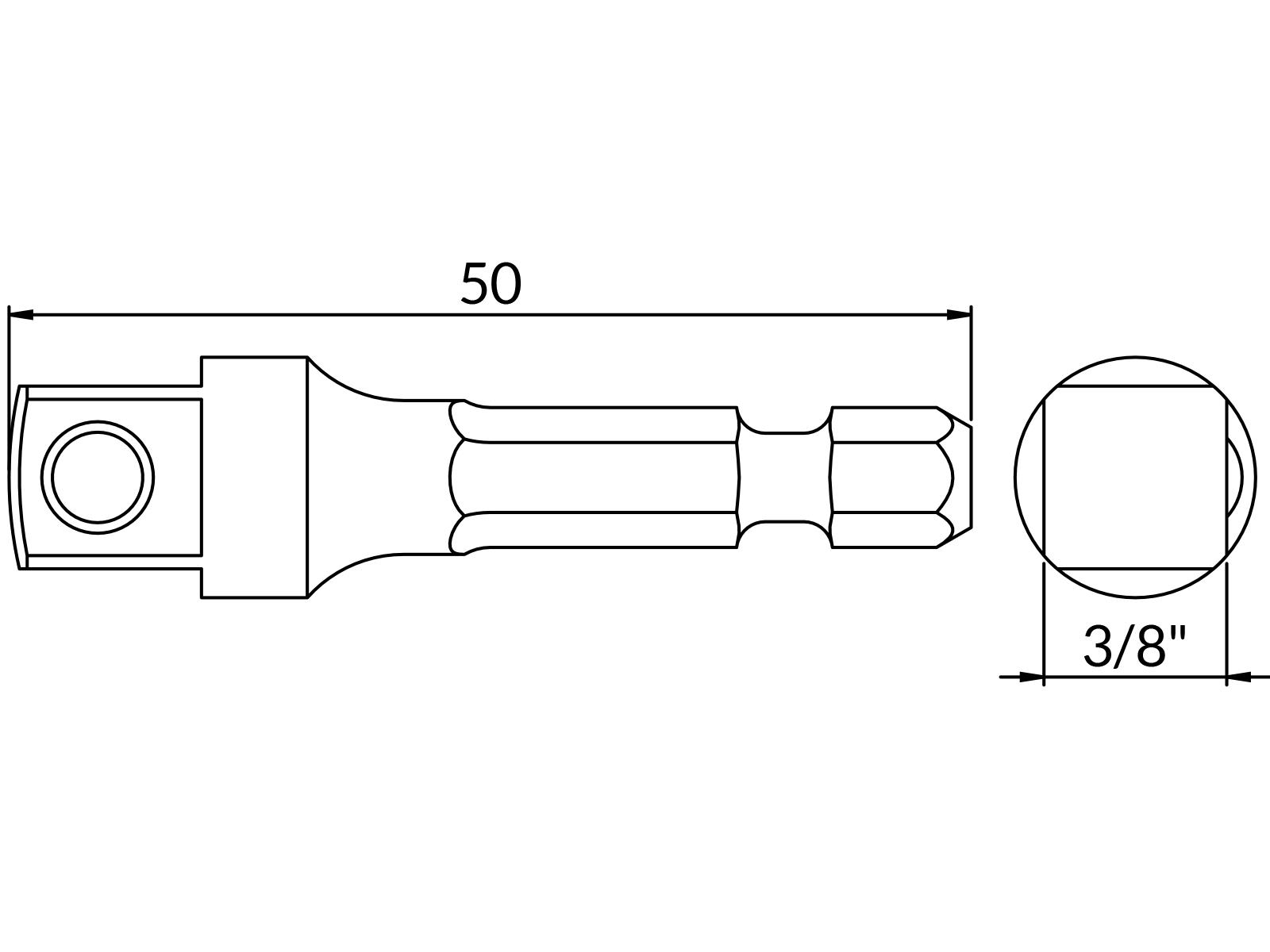Adapter do nasadek z gniazdem 3/8"