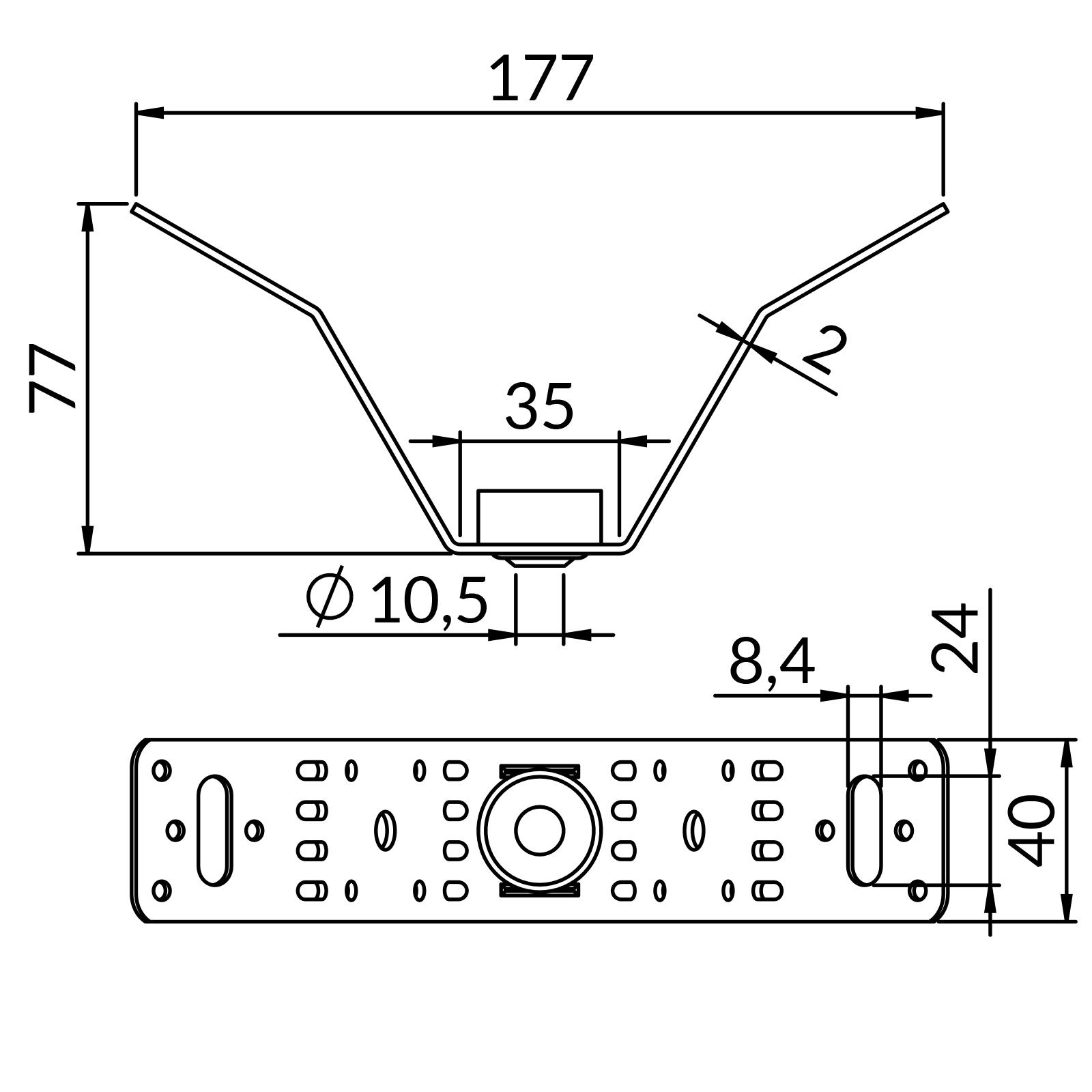 Mocowanie typu N-L, V, Z