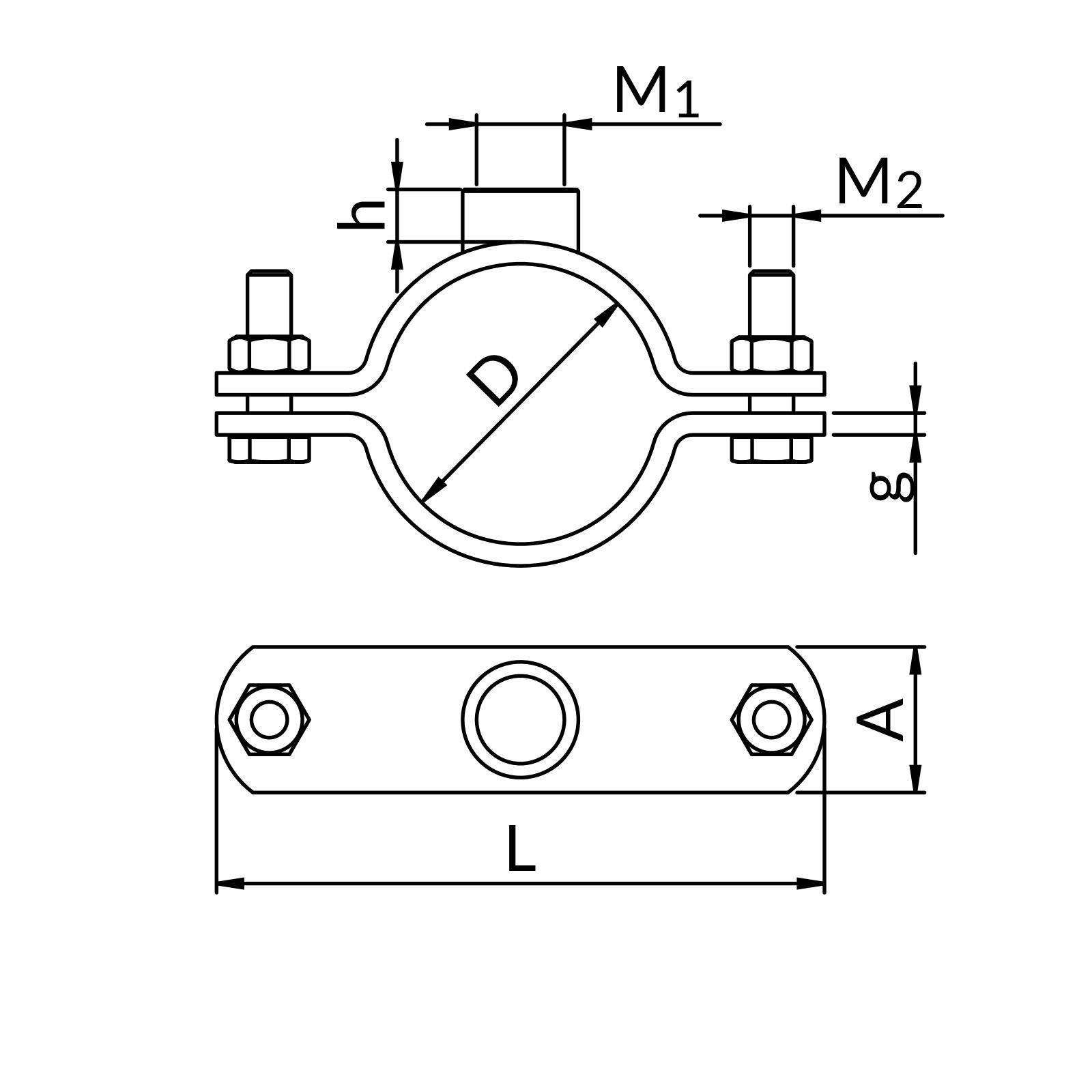 Obejma Punktu Stałego PST-025 (32-37) z przyłączem M20 OC.OG.