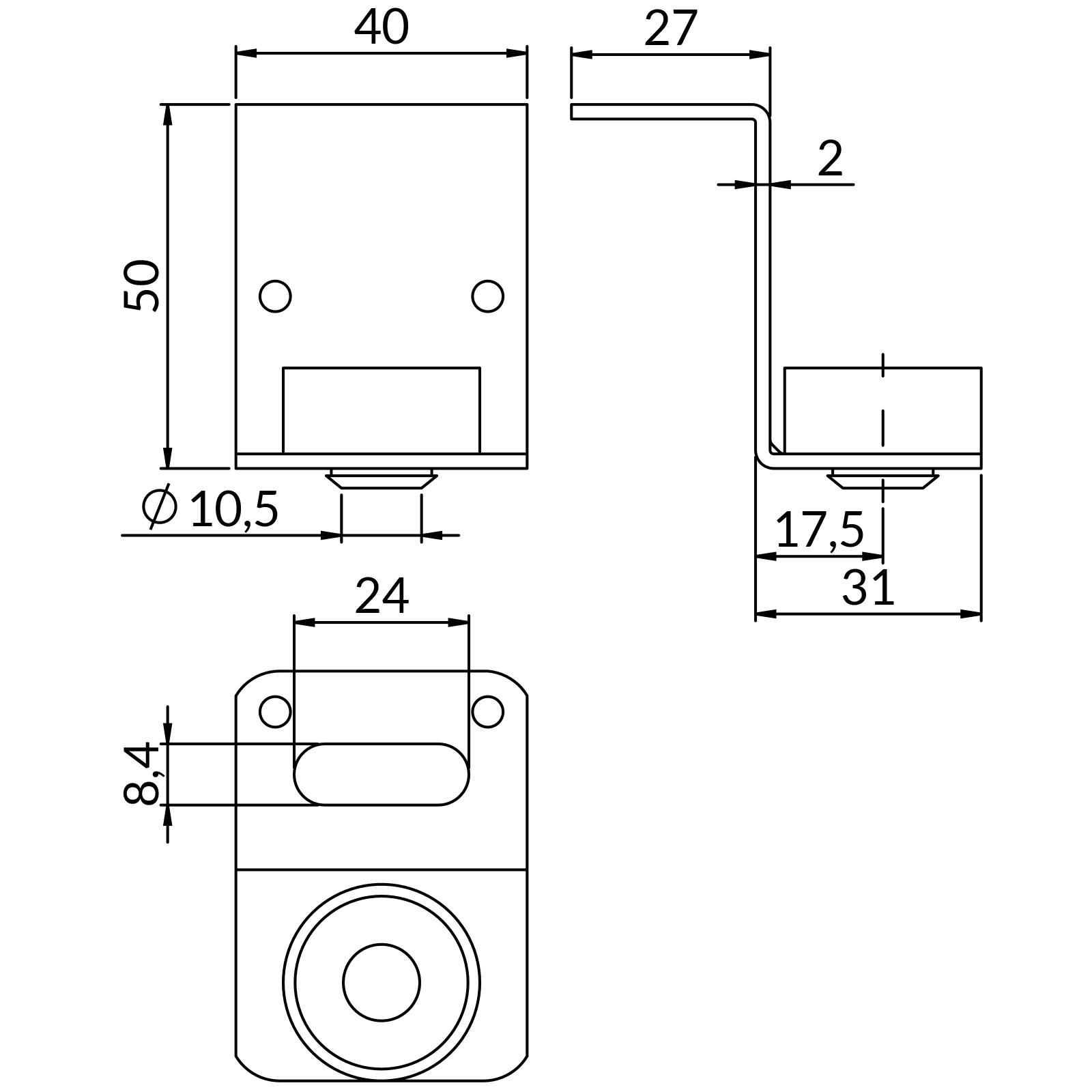 Mocowania typu L, V, Z
