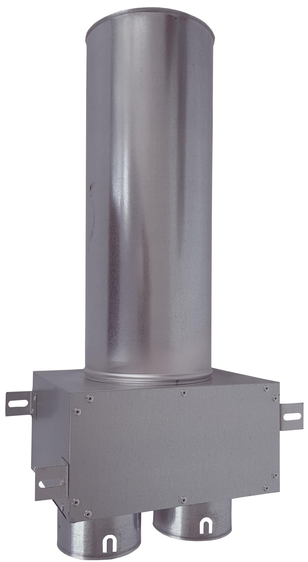 Skrzynka rozprężna 2-króćcowa z odejściem DN 125 L=330mm przelotowa - SRP-2X75/125-OC/L 330MM